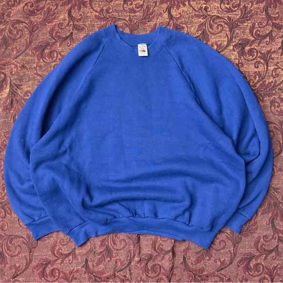 90s Fruit of the Loom Boxy Blank Crewneck - Picture 1 of 2